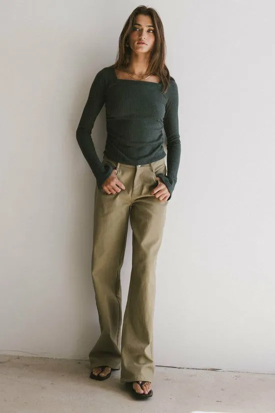 Bohme Porsha Straight Leg Jeans In Olive Olive Women Denim