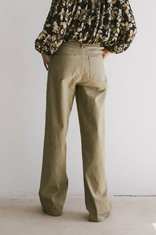 Bohme Porsha Straight Leg Jeans In Olive Olive Women Denim