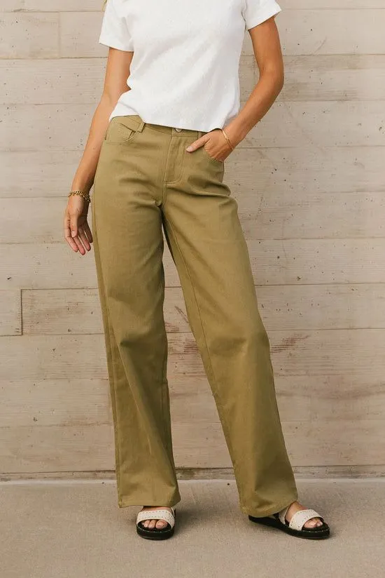 Bohme Porsha Straight Leg Jeans In Olive Olive Women Denim