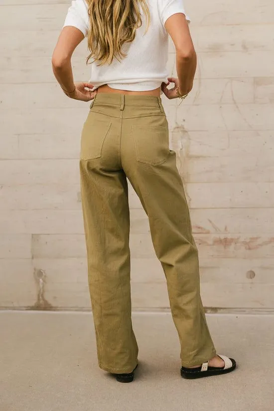 Bohme Porsha Straight Leg Jeans In Olive Olive Women Denim