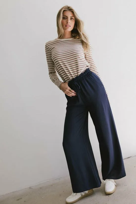 Bohme Reggie Striped Top In Brown Brown Women Tees and Tanks