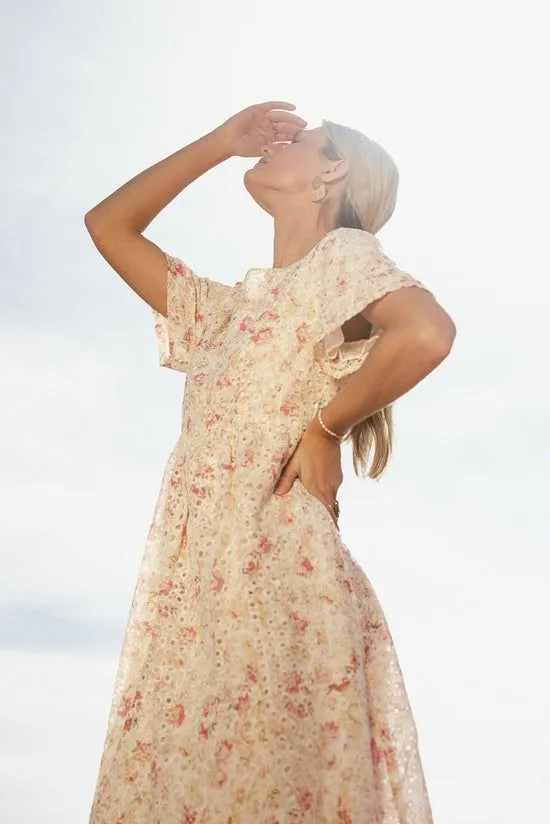 Bohme Renee Eyelet Lace Dress Ivory Women Dresses