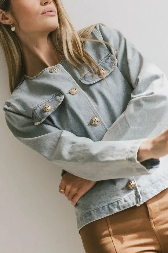 Bohme Riven Denim Jacket Medium Wash Women Jackets