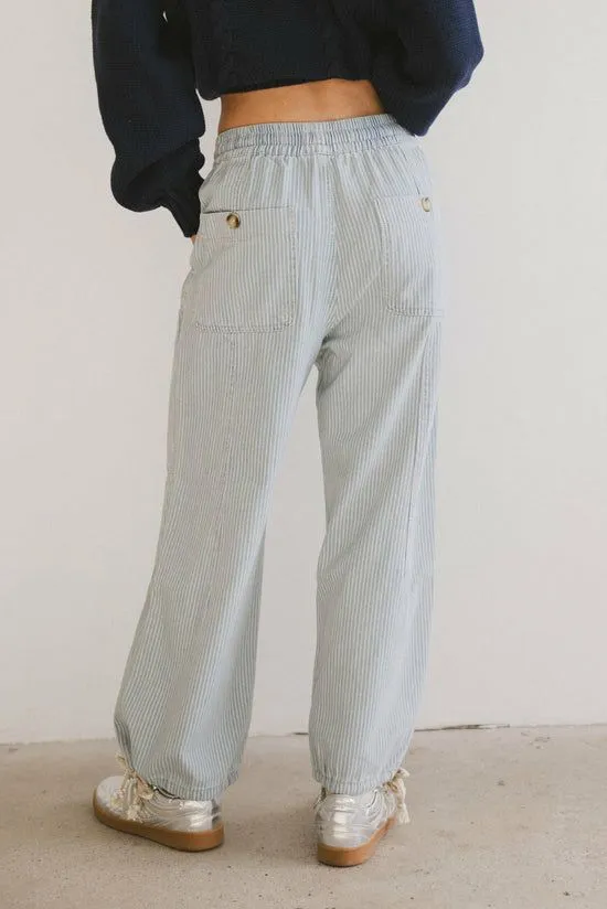 Bohme Robyn Striped Pants In Denim Denim Women All Bottoms
