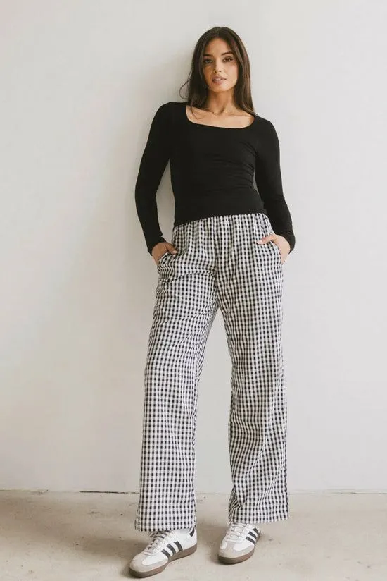 Bohme Romero Gingham Pants In Black Black Women All Bottoms