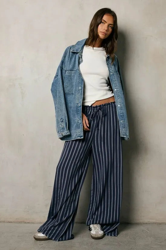 Bohme Ronan Striped Pants In Navy Navy Women All Bottoms