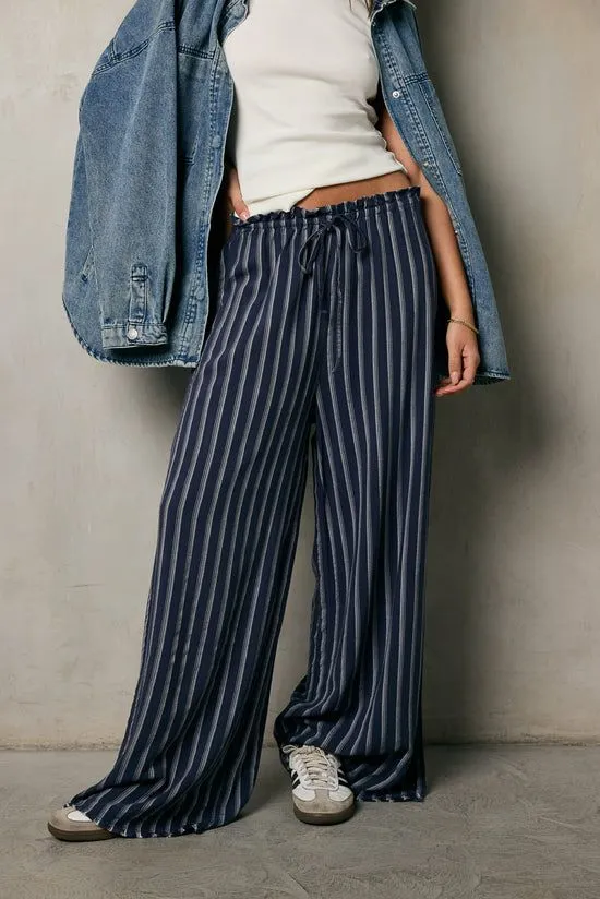 Bohme Ronan Striped Pants In Navy Navy Women All Bottoms