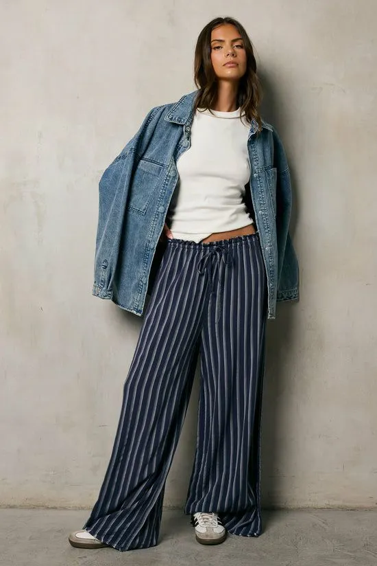 Bohme Ronan Striped Pants In Navy Navy Women All Bottoms