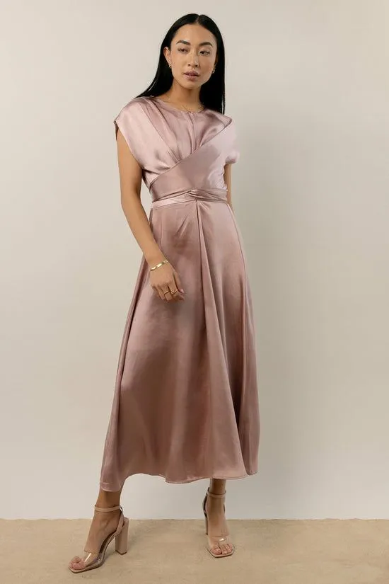 Bohme Rosalind Midi Dress In Mauve Mauve Women Dresses