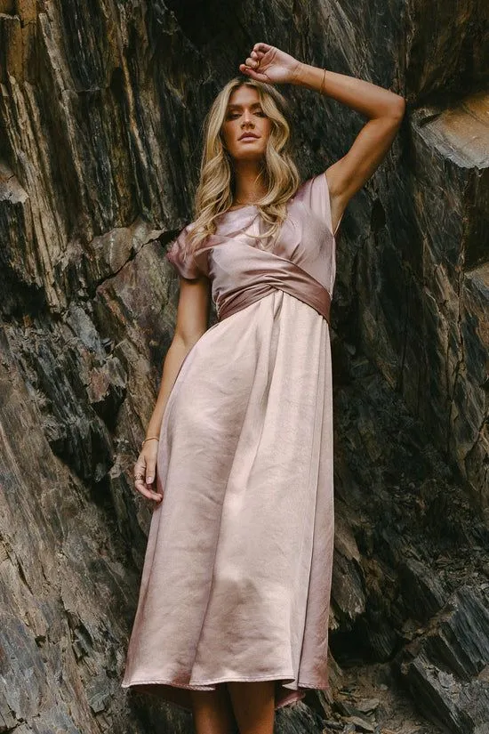 Bohme Rosalind Midi Dress In Mauve Mauve Women Dresses