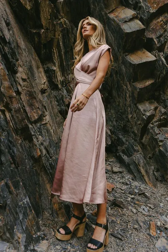 Bohme Rosalind Midi Dress In Mauve Mauve Women Dresses