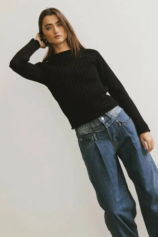 Bohme Ruby Striped Sheer Sweater In Black Black Women Sweaters