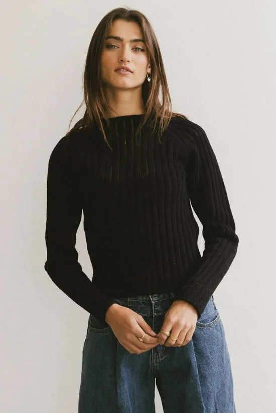 Bohme Ruby Striped Sheer Sweater In Black Black Women Sweaters