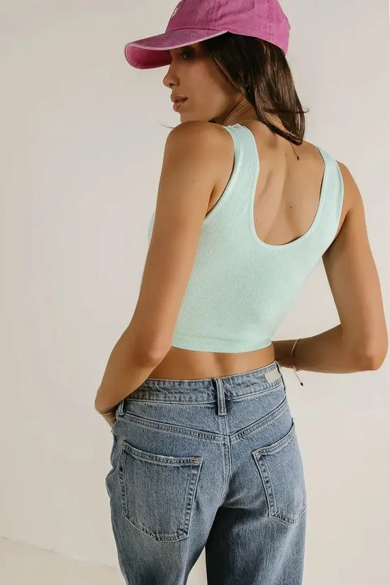 Bohme Safiya Cropped Tank In Mint Mint Women Tees and Tanks
