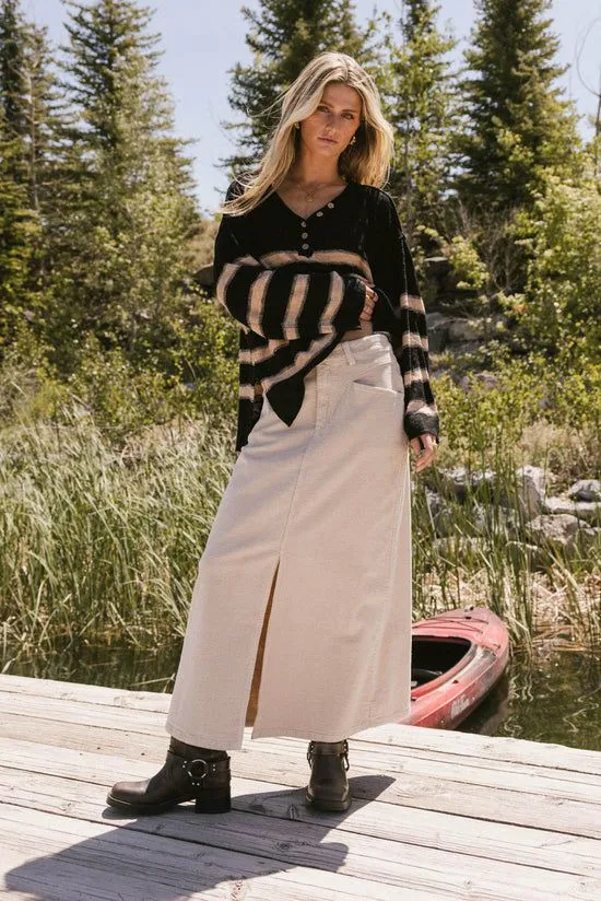 Bohme Sambria Corduroy Skirt In Khaki Khaki Women Skirts