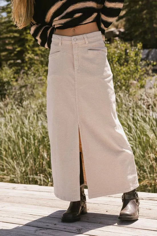 Bohme Sambria Corduroy Skirt In Khaki Khaki Women Skirts