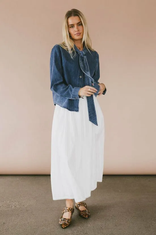 Bohme Savv Denim Button Up Medium Wash Women Tops
