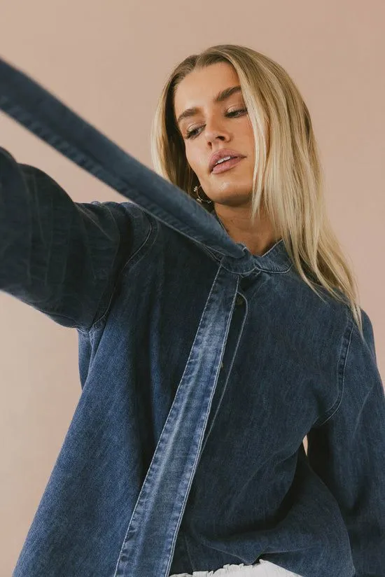 Bohme Savv Denim Button Up Medium Wash Women Tops