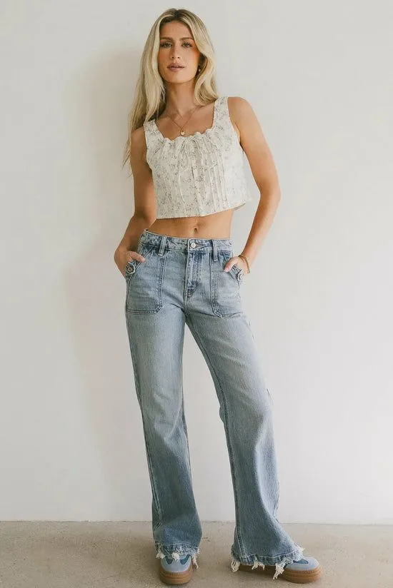Bohme Skylee Wide Leg Jeans Medium Wash Women All Bottoms