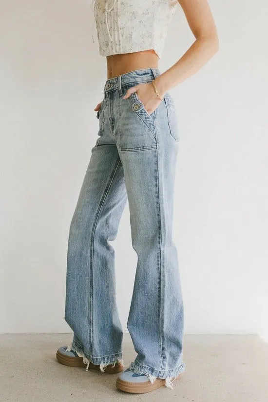 Bohme Skylee Wide Leg Jeans Medium Wash Women All Bottoms