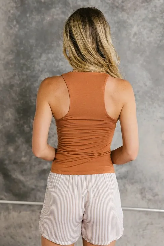 Bohme Sleek Jersey Solid Tank In Rust Rust Women Tees and Tanks