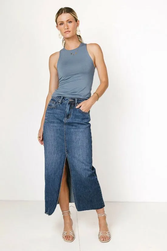 Bohme Sleek Jersey Solid Tank In Slate Slate Women Tees and Tanks