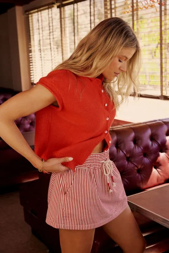Bohme Sloane Striped Skort In Red Red Women Shorts