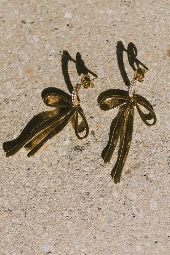 Bohme Slouched Bow Earrings Gold Women Jewelry