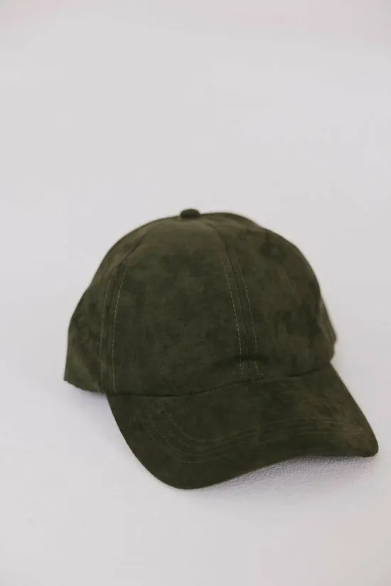 Bohme Suede Baseball Cap In Olive Olive Women Hats
