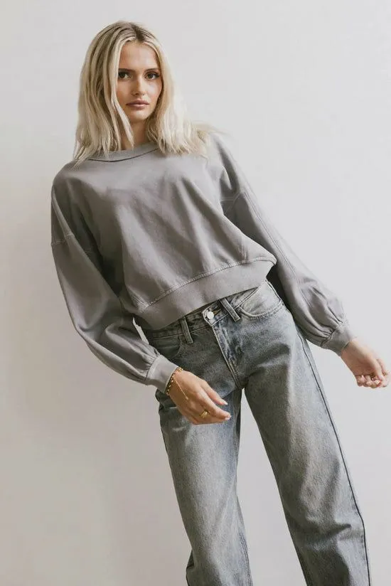Bohme Sutton Exposed Seam Crewneck In Grey Grey Women Loungewear
