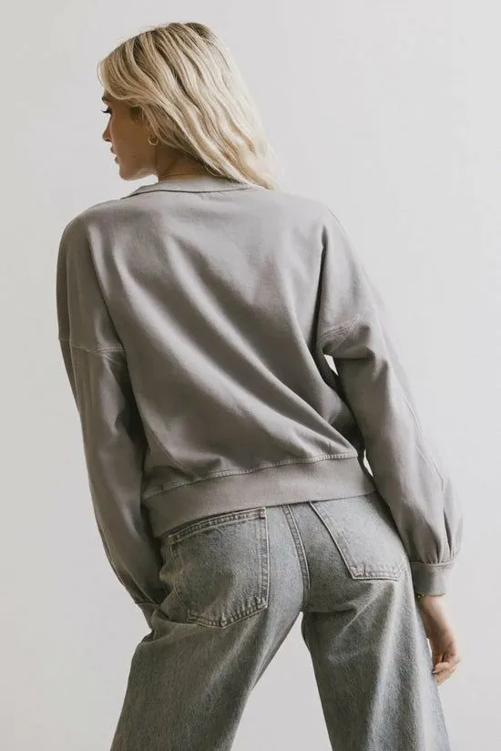 Bohme Sutton Exposed Seam Crewneck In Grey Grey Women Loungewear