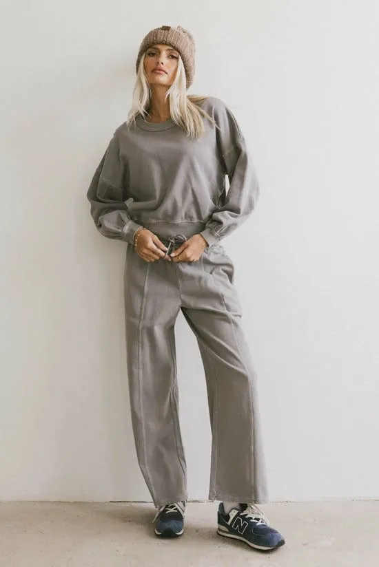 Bohme Sutton Exposed Seam Crewneck In Grey Grey Women Loungewear