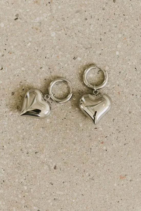 Bohme Taryn Hoop Heart Earrings Silver Women Jewelry Bohme Taryn Hoop Heart Earrings Silver Women Jewelry