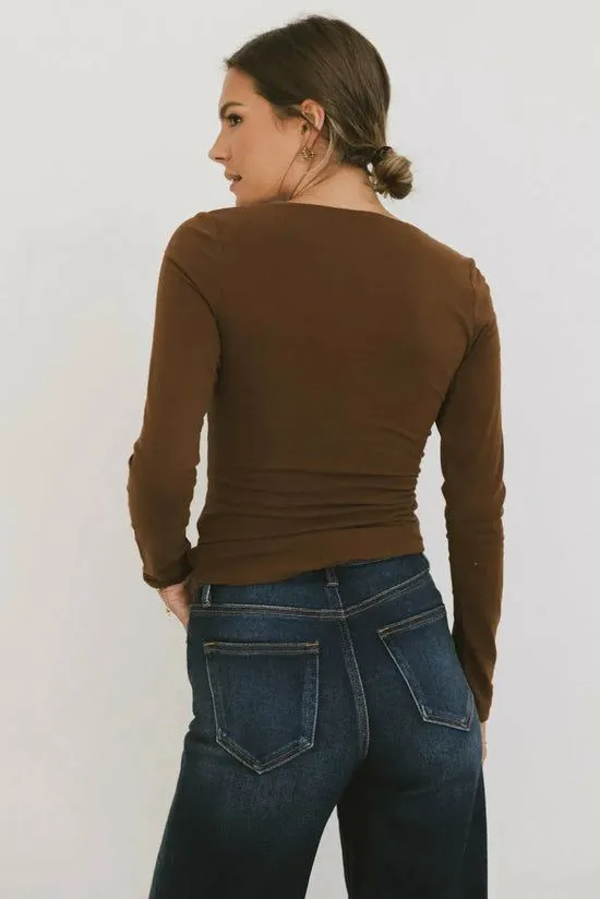 Bohme Tatiana Scoop Neck Top In Brown Brown Women Tees and Tanks