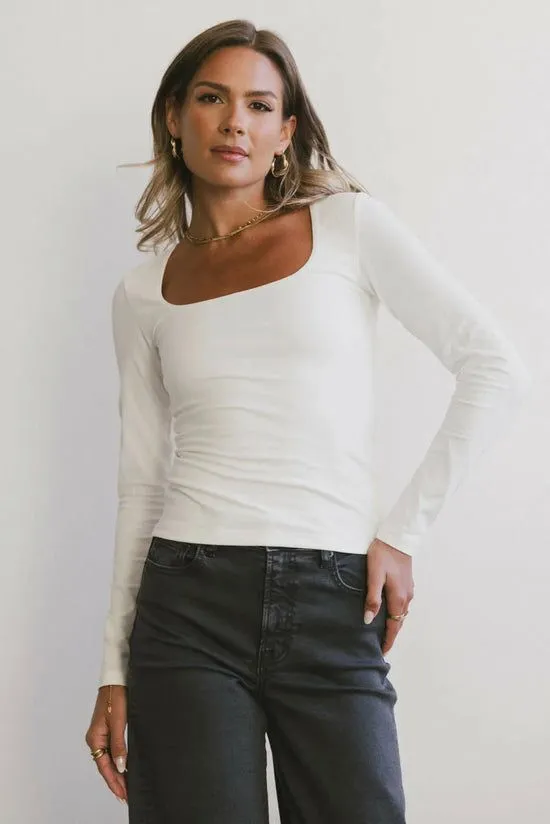 Bohme Tatiana Scoop Neck Top In Cream Cream Women Tees and Tanks