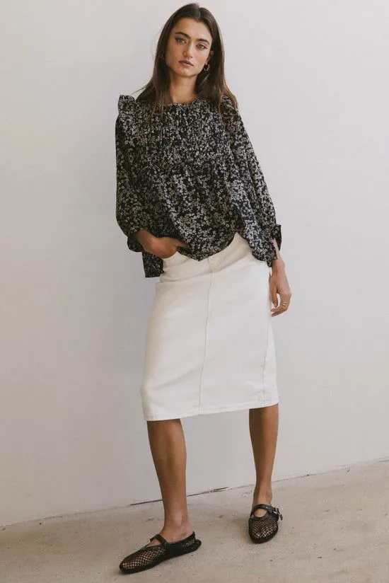 Bohme Taya Ditsy Floral Blouse In Black Black Women Blouses