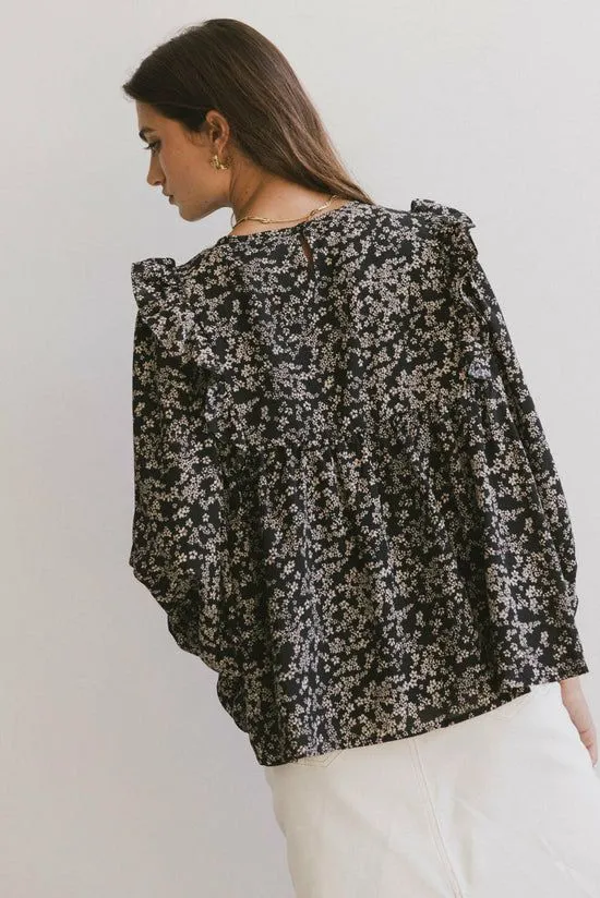 Bohme Taya Ditsy Floral Blouse In Black Black Women Blouses