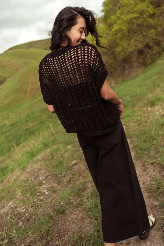 Bohme Toso Crocheted Top In Black Black Women Tops