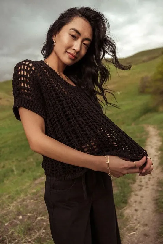 Bohme Toso Crocheted Top In Black Black Women Tops