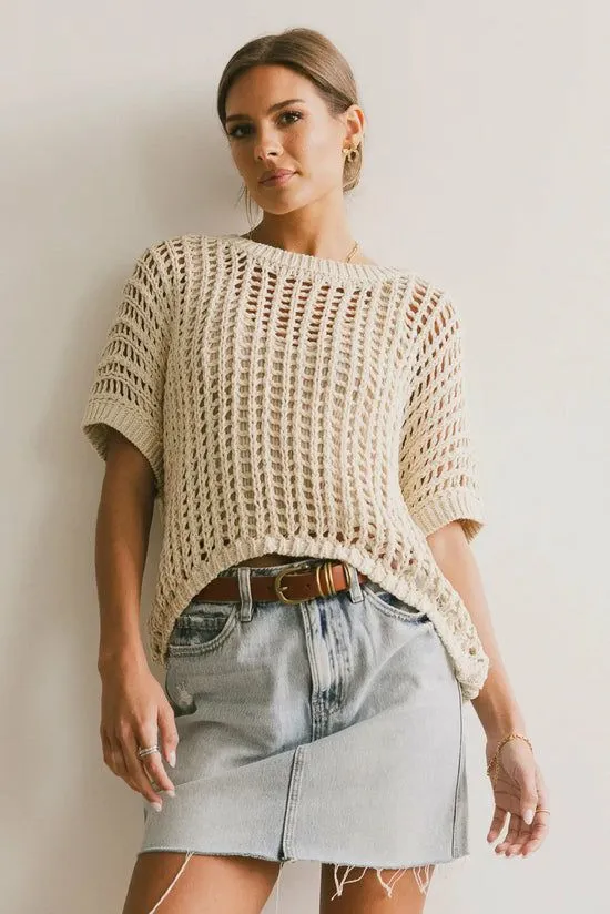 Bohme Toso Crocheted Top In Natural Natural Women Tops