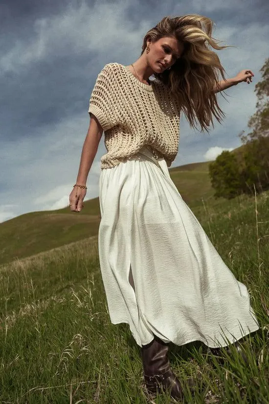 Bohme Toso Crocheted Top In Natural Natural Women Tops