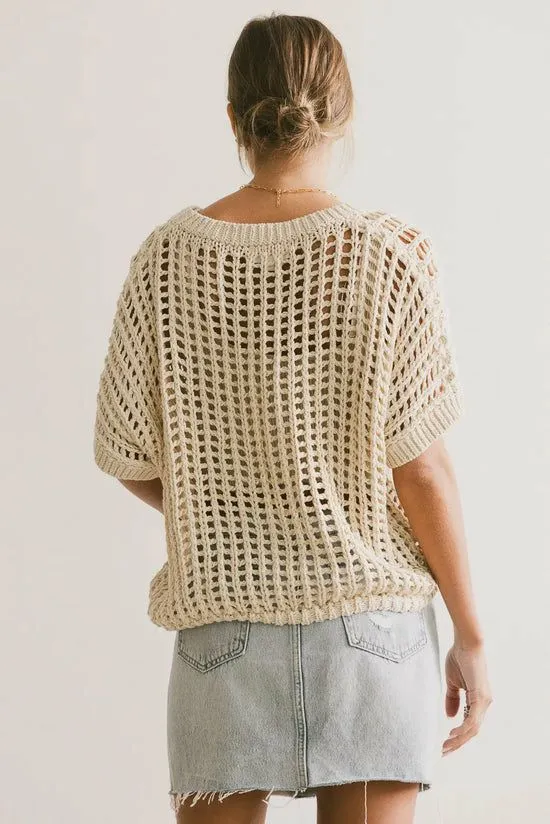 Bohme Toso Crocheted Top In Natural Natural Women Tops
