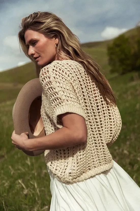 Bohme Toso Crocheted Top In Natural Natural Women Tops