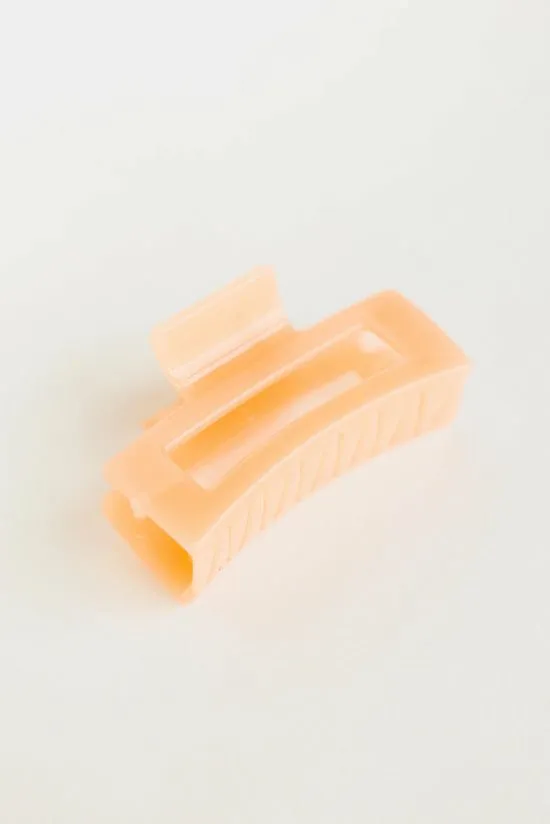 Bohme Translucent Rectangle Claw Clip In Peach Peach Women Hair Accessories