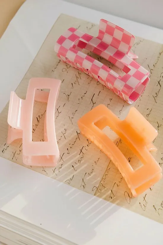 Bohme Translucent Rectangle Claw Clip In Peach Peach Women Hair Accessories