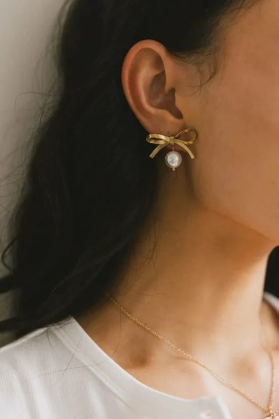Bohme Whimley Bow Earrings Gold Women Jewelry