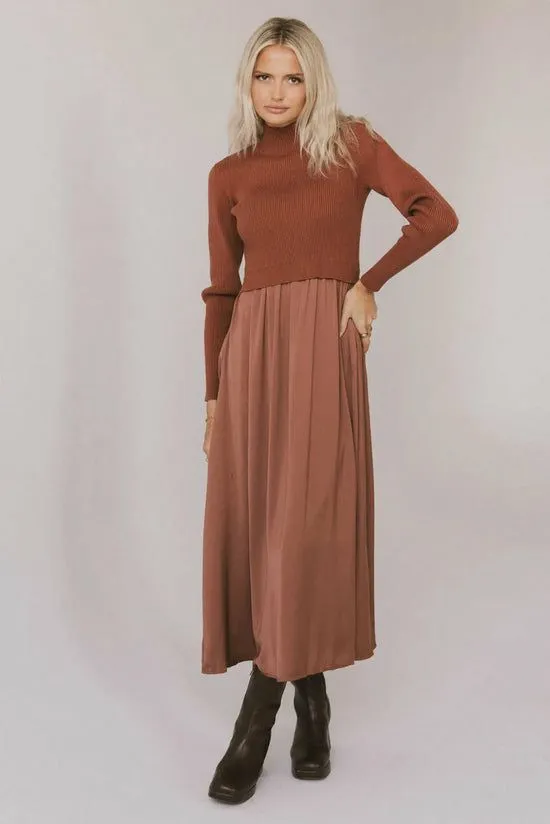 Bohme Zeda Midi Dress In Rust Rust Women Dresses