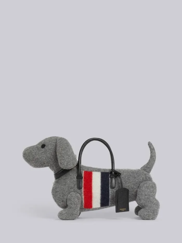 Boiled Wool Stripe Hector Bag Medium Grey WomenMen Thom Browne Handbags and Totes Boiled Wool Stripe Hector Bag Medium Grey WomenMen Thom Browne Handbags and Totes