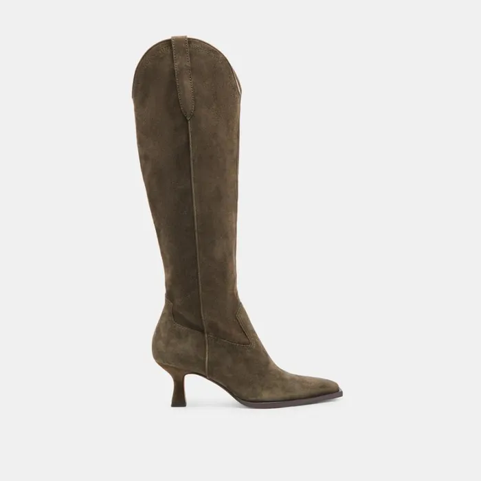 Boots and Booties Women Dolce Vita Ariana Wide Calf Boots Army Suede
