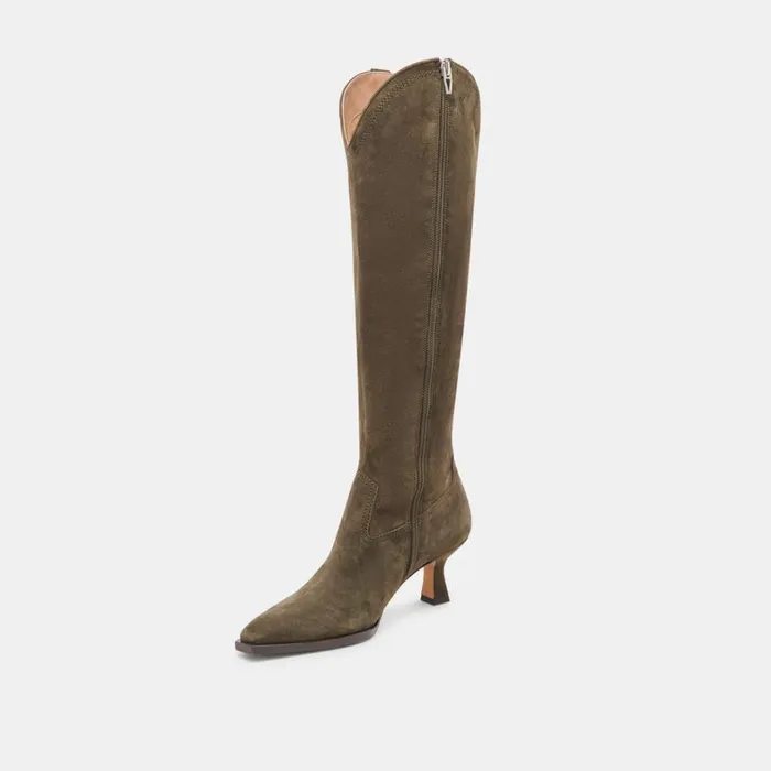 Boots and Booties Women Dolce Vita Ariana Wide Calf Boots Army Suede